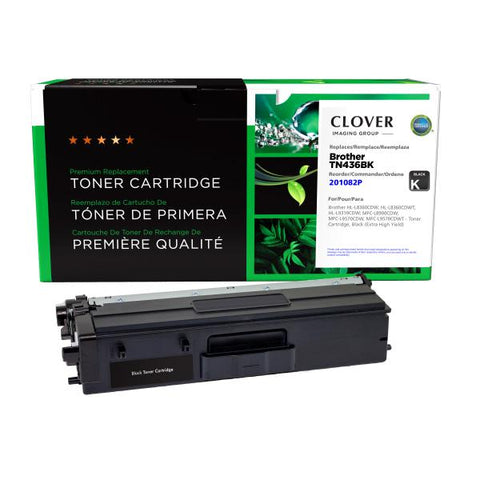 Clover Technologies Group, LLC Remanufactured Extra High Yield Black Toner Cartridge for Brother TN436BK