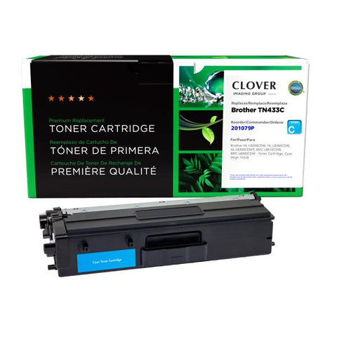 Clover Technologies Group, LLC Remanufactured High Yield Cyan Toner Cartridge for Brother TN433C